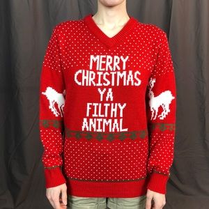 "MERRY XMAS YA FILTHY ANIMAL" Christmas Sweater